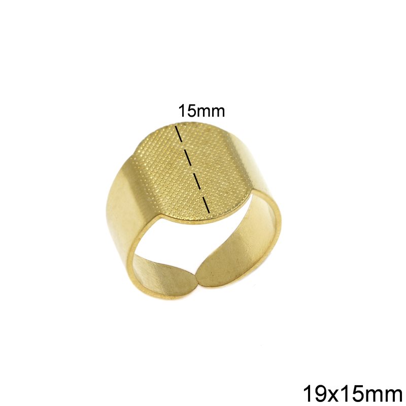 Brass Ring 19mm with Base 15mm Open