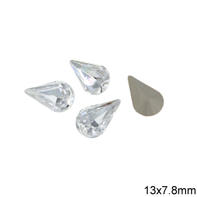 Pearshape Rhinestone 13x7.8mm MAXIMA Crystal, Preciosa