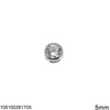 Silver 925 Round Pendant with Zircon 6mm 