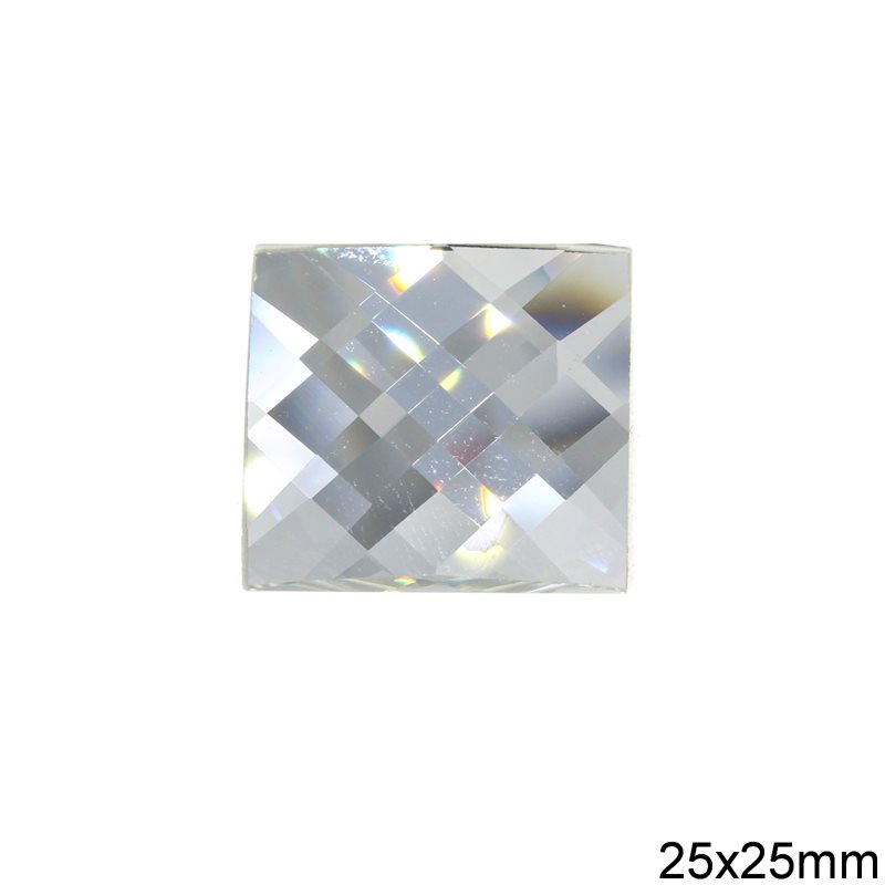 Square Strass Stone 25x25mm, Crystal