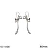 Silver 925 Earrings Butterfly with Hanging Elements 45mm