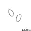 Stainless Steel Hoop Earrings 2mm