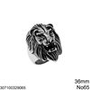 Stainless Steel Ring with Lion's Head 36mm