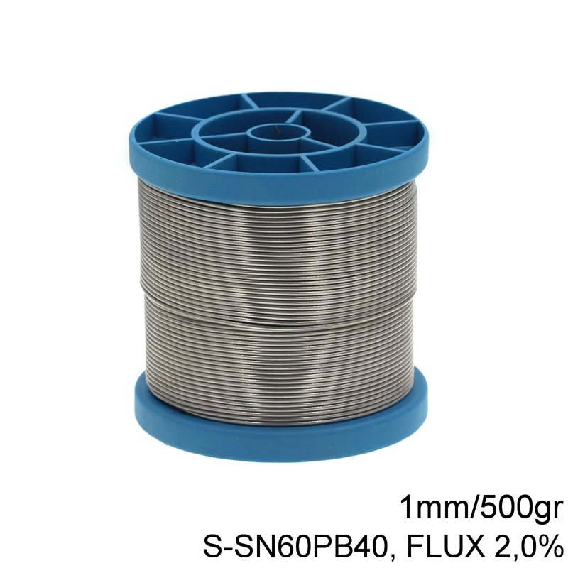 Solder Wire S-SN60PB40, FLUX 2.0% 1mm, 500gr
