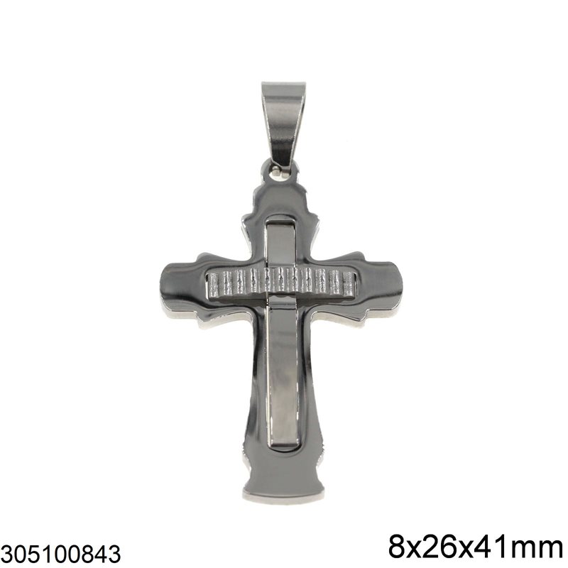  Stainless Steel Pendant Cross 8x26x41mm
