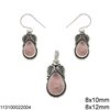 Silver 925 Set of Pendant 8x12mm & Earrings 8x10mm with Pearshape Stone