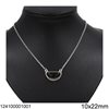 Silver 925 Neckace with Stone 10x22mm