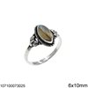 Silver 925 Ring with Navette Stone 6x10mm