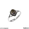 Silver 925 Ring with Pearshape Stone 6x9mm