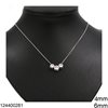 Silver 925 Necklace with Round Zircon 4mm and 6mm