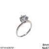 Silver 925 Ring Engagement with Zircon 8mm