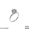 Silver 925 Ring Engagement with Zircon 8mm