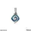 Silver 925 Pendant Meander with Synthetic Opal 15mm