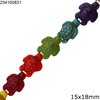 Turquoise Bead Turtle 15x18mm, Multicolor