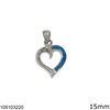 Silver 925 Pendant Heart with Synthetic Opal 15mm