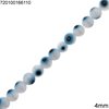 Glass Round Bead Evil Eye 4mm