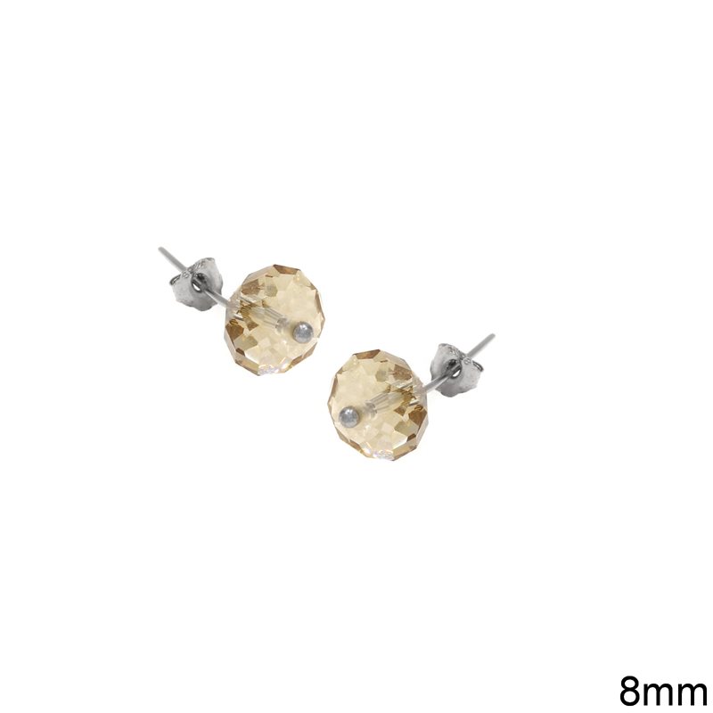 Σκουλαρίκια Ασημένια 925  Καρφάκι Ροδέλα 8mm 