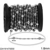 Stainless Steel Singapore Chain 1.8mm with Round Bead