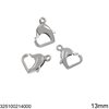 Stainless Steel Lobster Claw Clasp Heart Shaped 11-13mm