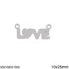 Stainless Steel Spacer Love 10x25mm
