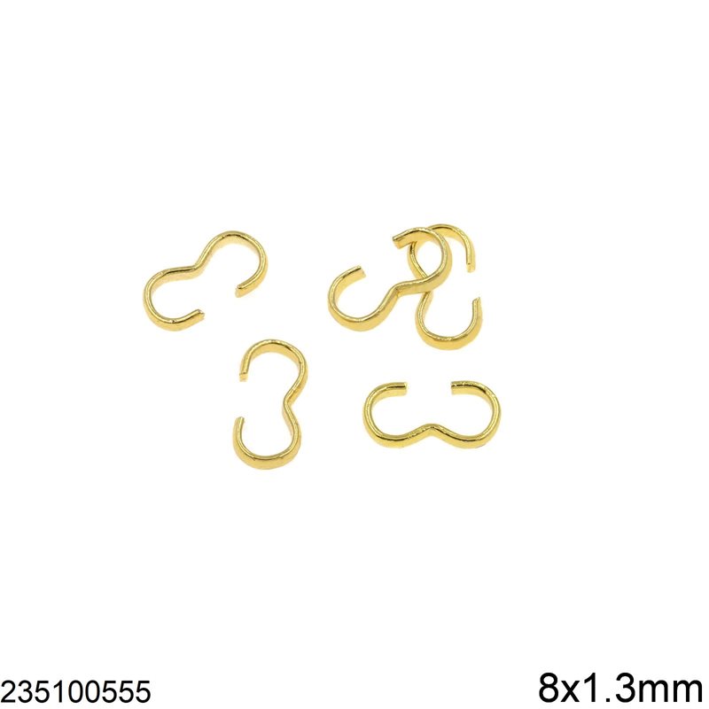Brass '8' Hook 8x1.3mm