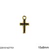 Casting Pendant Cross with Enamel 15x8mm