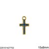 Casting Pendant Cross with Enamel 15x8mm