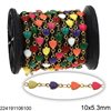 Stainless Steel Heart Spacer Chain with Enamel 10x5.3mm