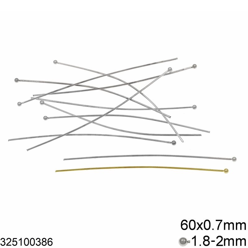 Stainless Steel Ball Head Pin 60x0.7mm