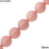 Round Imitation Coral Beads 16mm, Pink