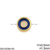 Casting Round Evil Eye Bead 11x3.5mm with Enamel and Hole 1.3mm
