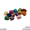 Χάνδρα Κεραμική Οβάλ Πλακέ 10mm με Τρύπα 11x7mm