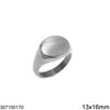 Stainless Steel Oval Men Ring 13x16mm