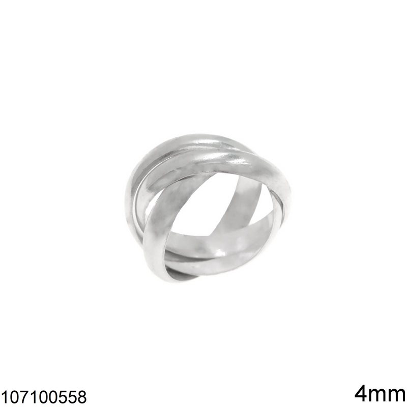 Silver 925 Triple Ring 4mm