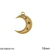 Stainless Steel Pendant Moon 18mm