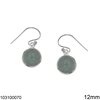Silver 925 Hook Round Earrings with Stone 12mm