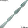 Jade Pearshape Faceted Bead 11x28mm