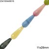 Jade Pearshape Faceted Bead 11x28mm