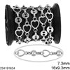 Stainless Steel Chain with Heart Spacer 16x9.3mm and Round Spacer 7.3mm
