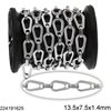 Stainless Steel Pearshape Link Chain 13.5x7.5x1.4mm with Oval Ring 7.5x4.7x2mm
