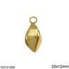 Silver 925 Oval Pendant 20x12mm, Gold plated