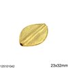 Silver 925 Bead Leaf 23x32mm, Gold Plated