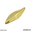 Silver 925 Bead Leaf 24x65mm, Gold Plated