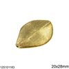 Silver 925 Bead Leaf 20x28mm, Gold Plated