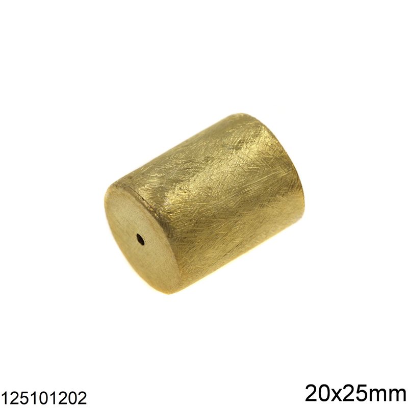 Silver 925 Cylinder Bead 20x25mm, Gold Plated 