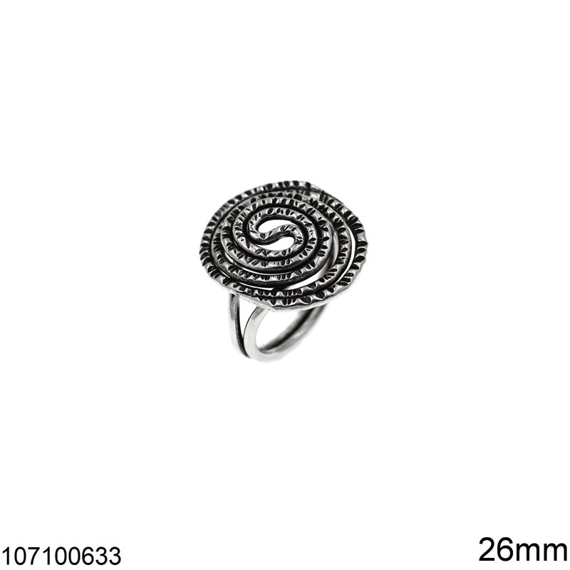 Silver 925 Ring Snail Oxidised 26mm