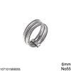 Silver 925 Quintuple Ring 6mm