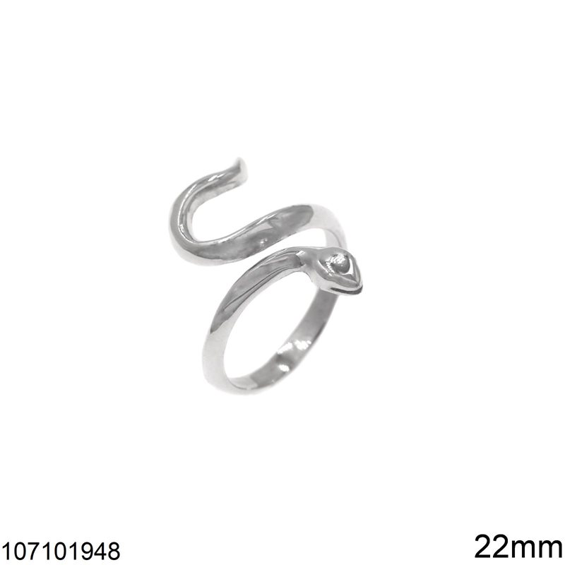 Δαχτυλίδι Ασημένιο 925 Κόμπρα 22mm