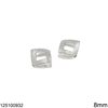 Silver 925 Square Bead 8mm with Hole 0.8mm