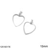 Silver 925 Heart Cup Open 15mm